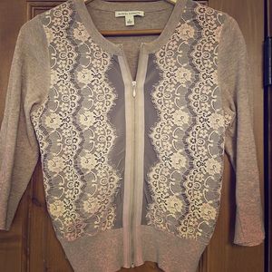 Banana Republic lace zip up sweater
